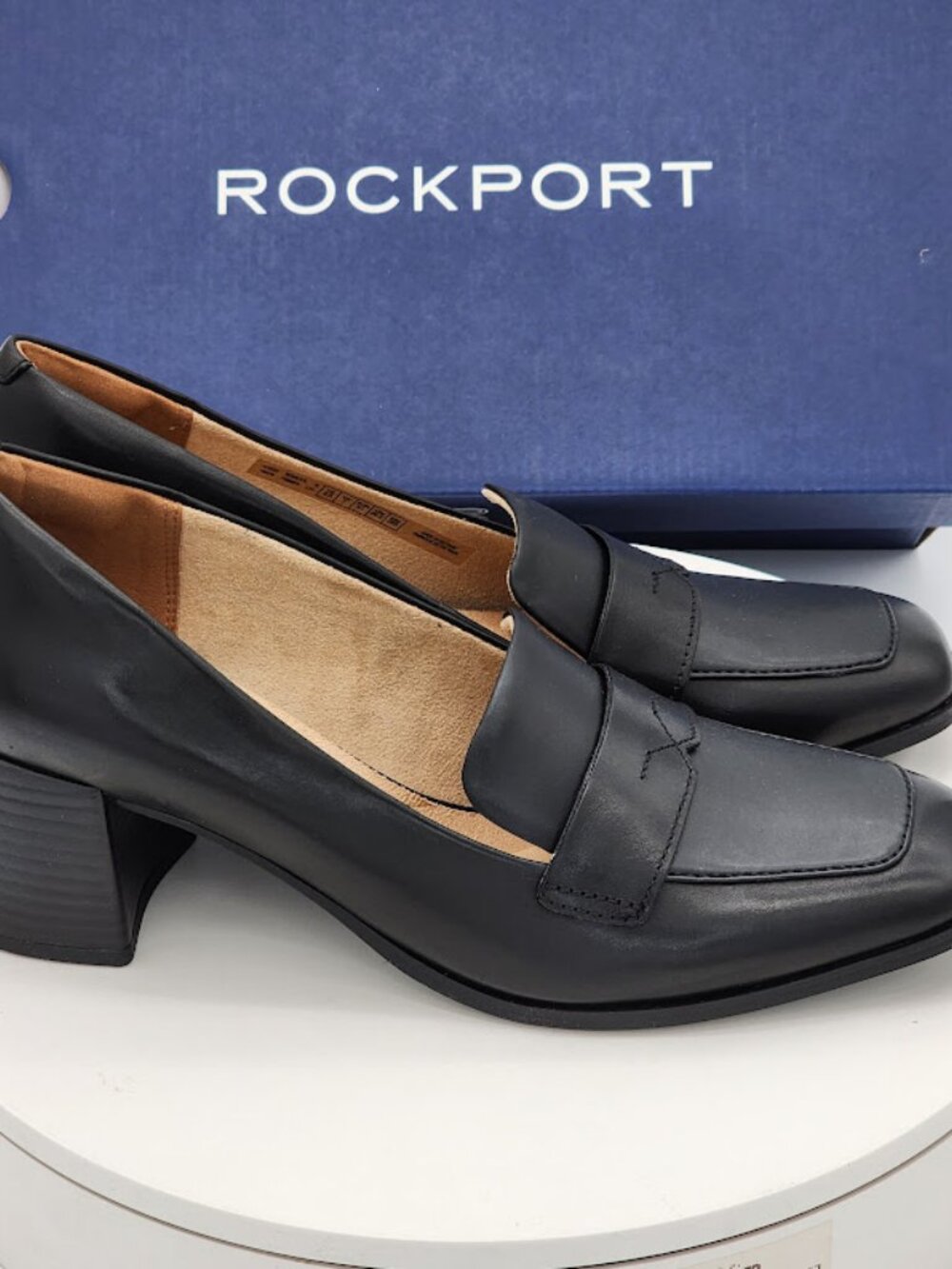 Rockport Violetta Black Penny Loafer Block Heel Pumps Women’s Size 9.5 - Picture 2 of 9